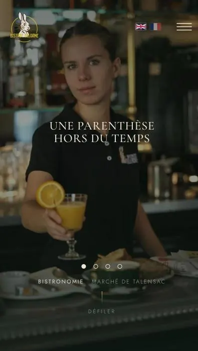 Site Bistrot Delorme sur mobile