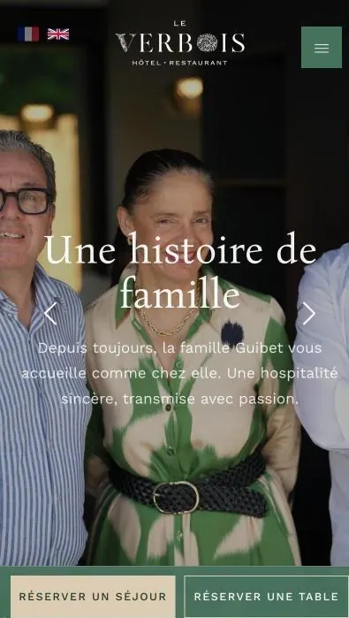 Site Le Verbois sur mobile